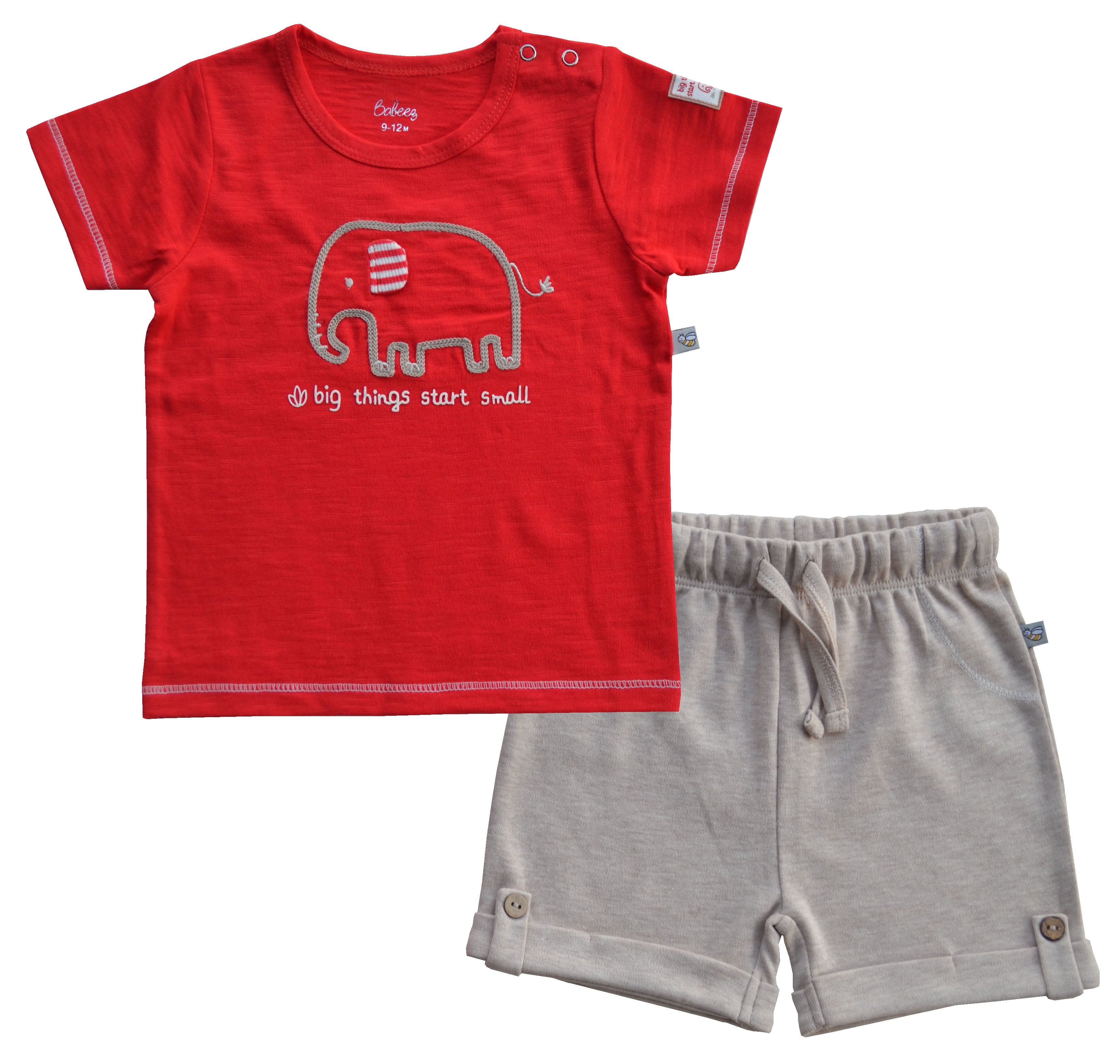 Elephant Red Top Shorts Set