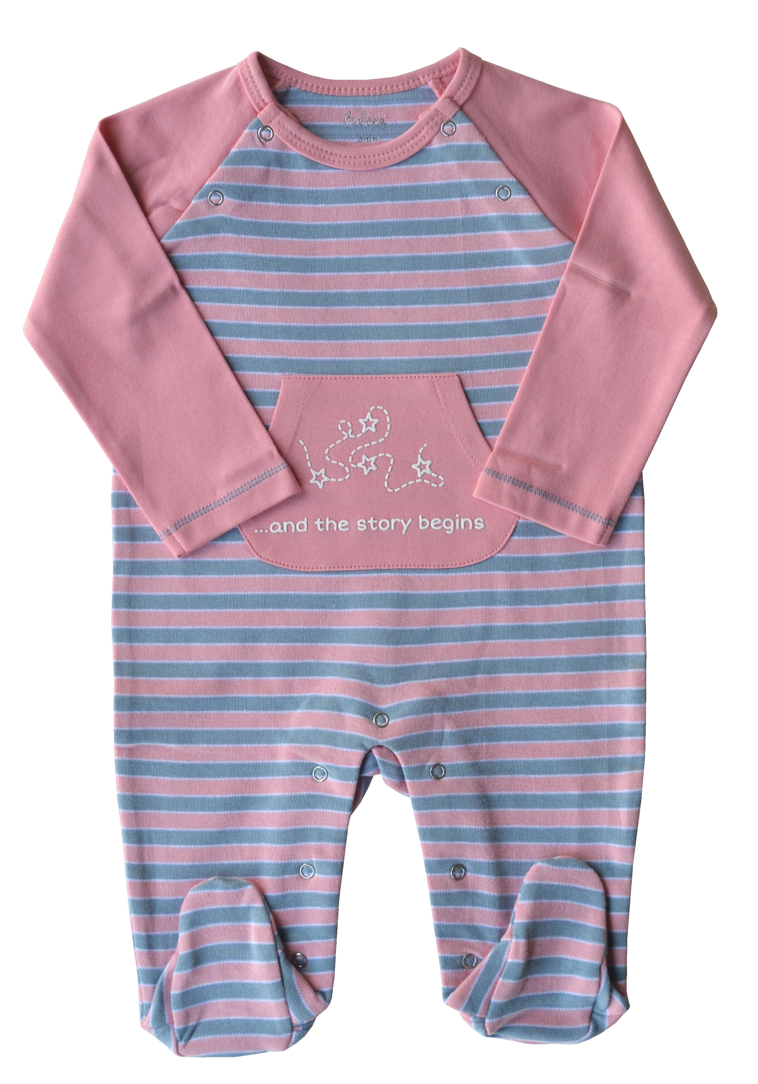 Pink and Blue Striped Romper