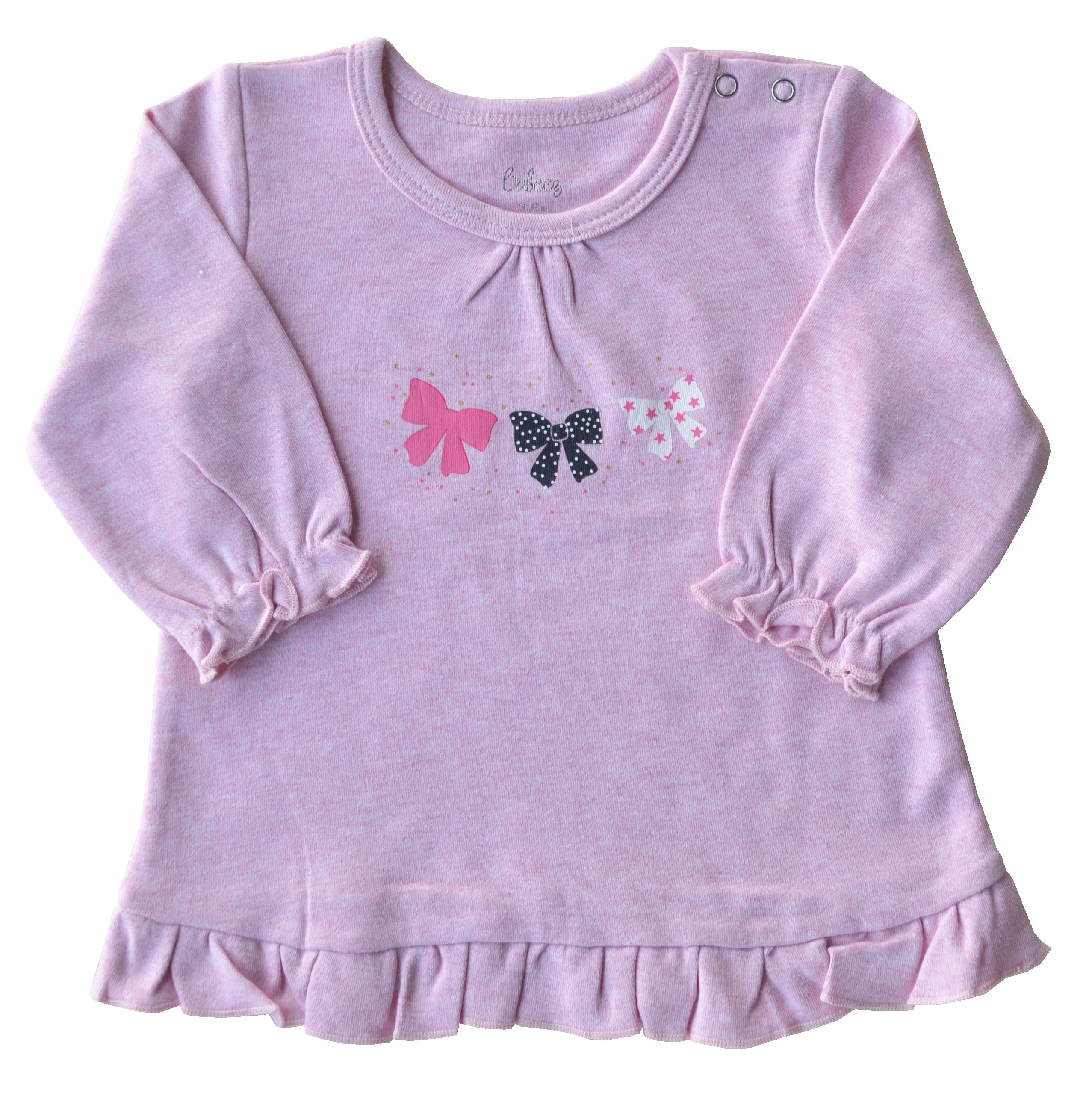 Pink Bow Print Full Top