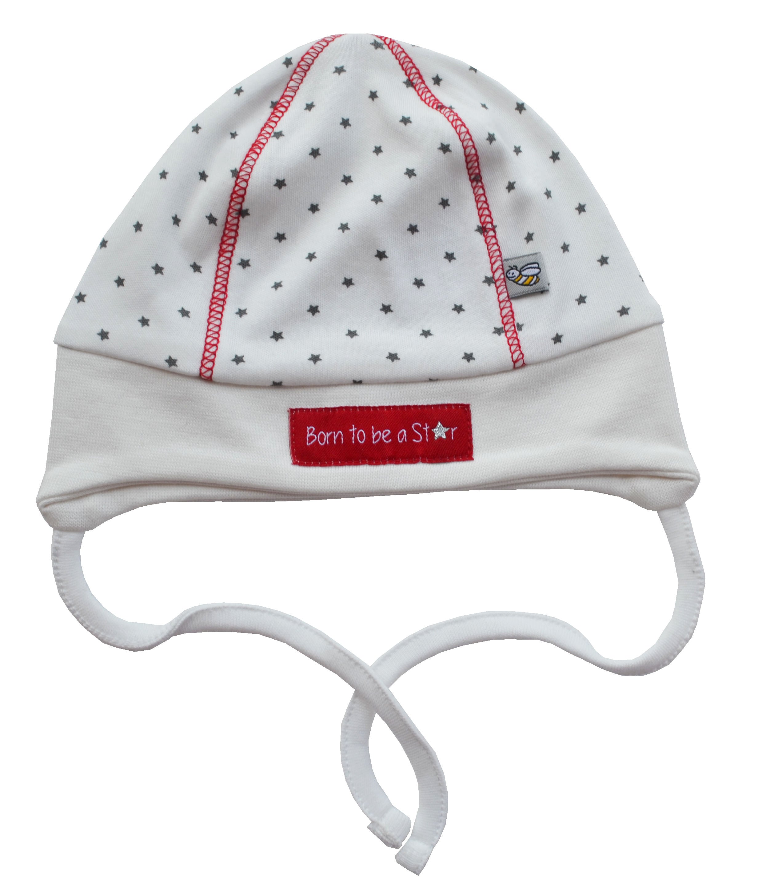 Star Print White Cap