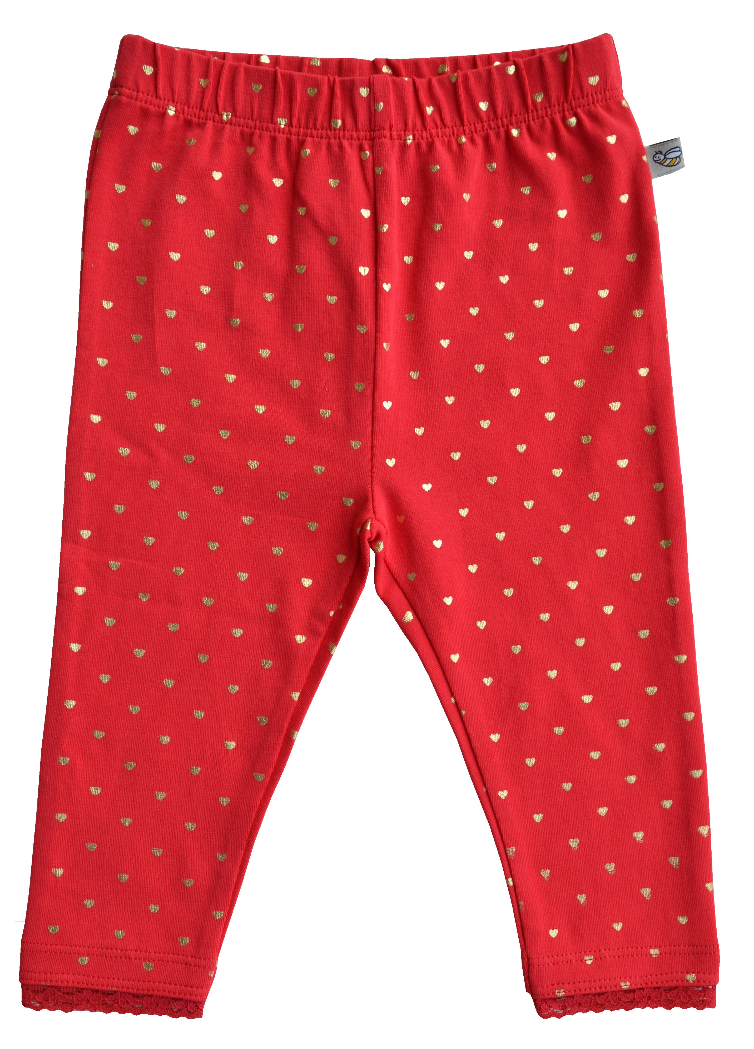 Heart Print Red Leggings