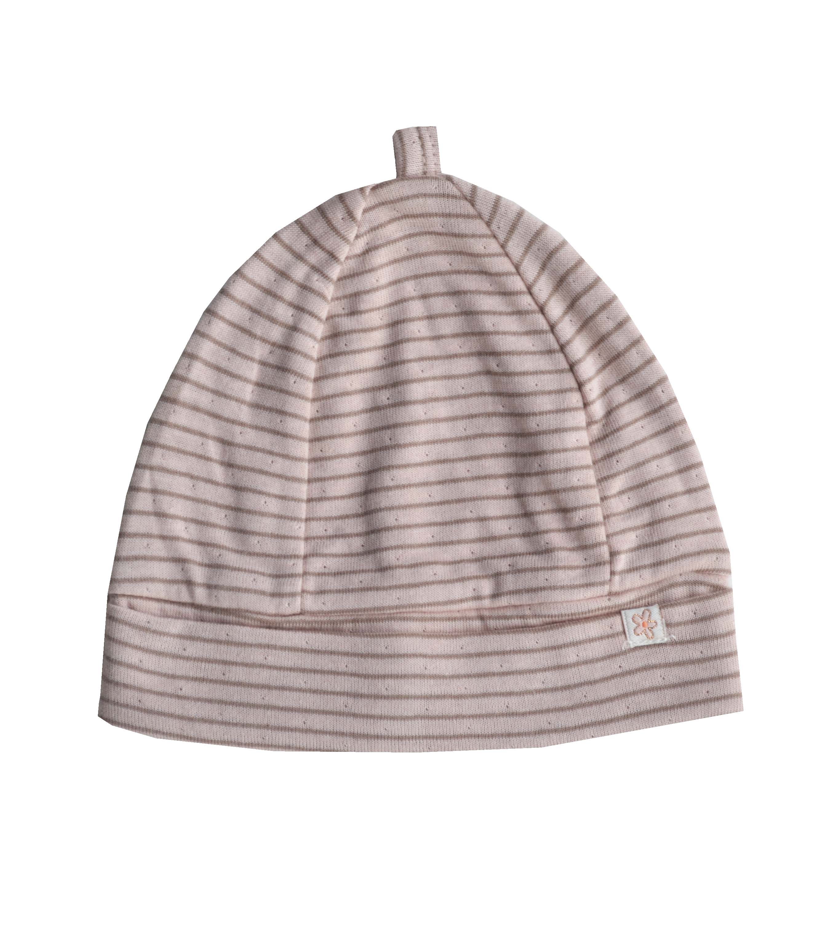 Beige Striped Cap