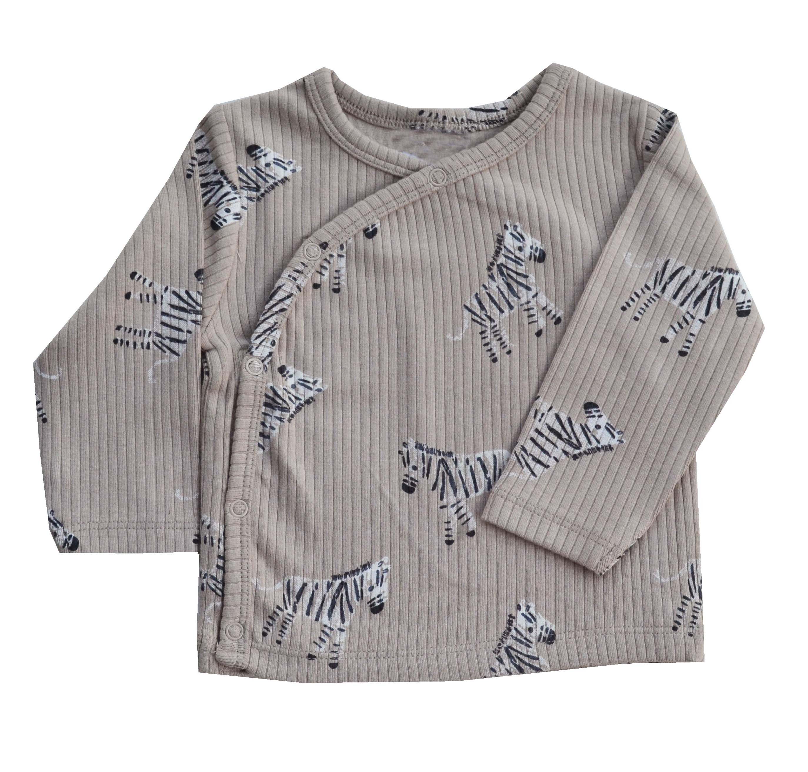 Dark Beige Full sleeve Top with Zebra Print