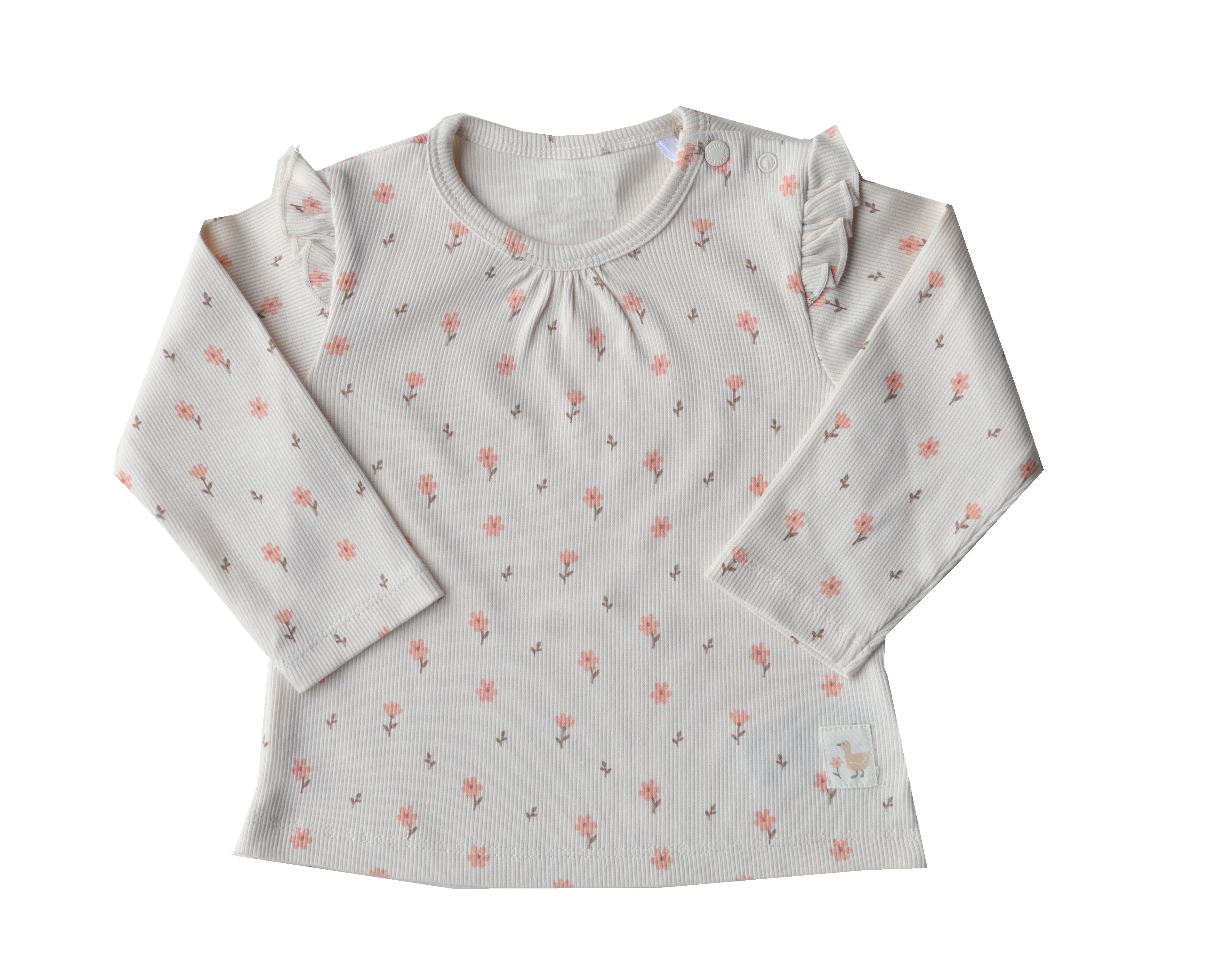 Cream Full sleeves Top with Floral Print