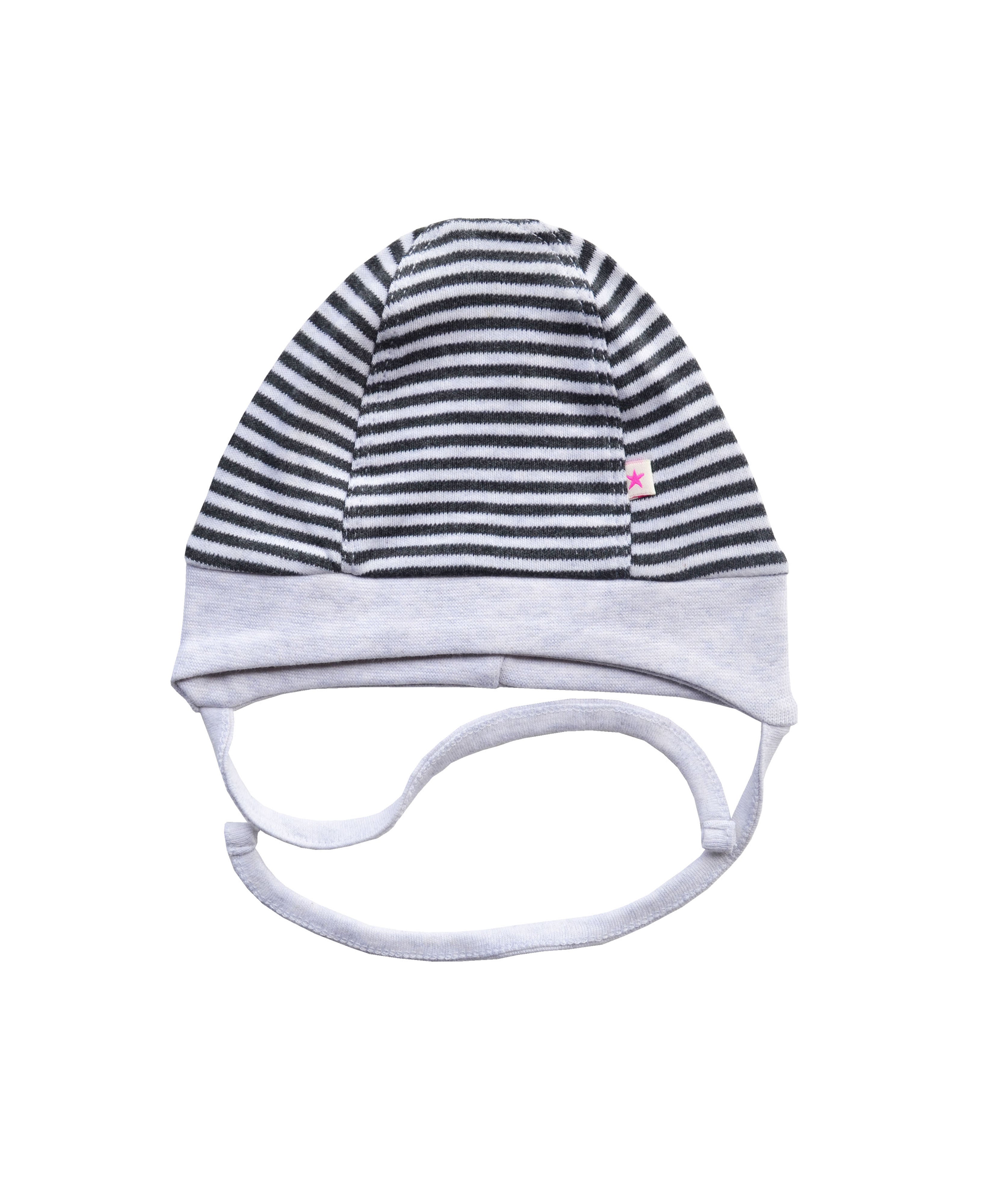 Grey Striped cap with Strings