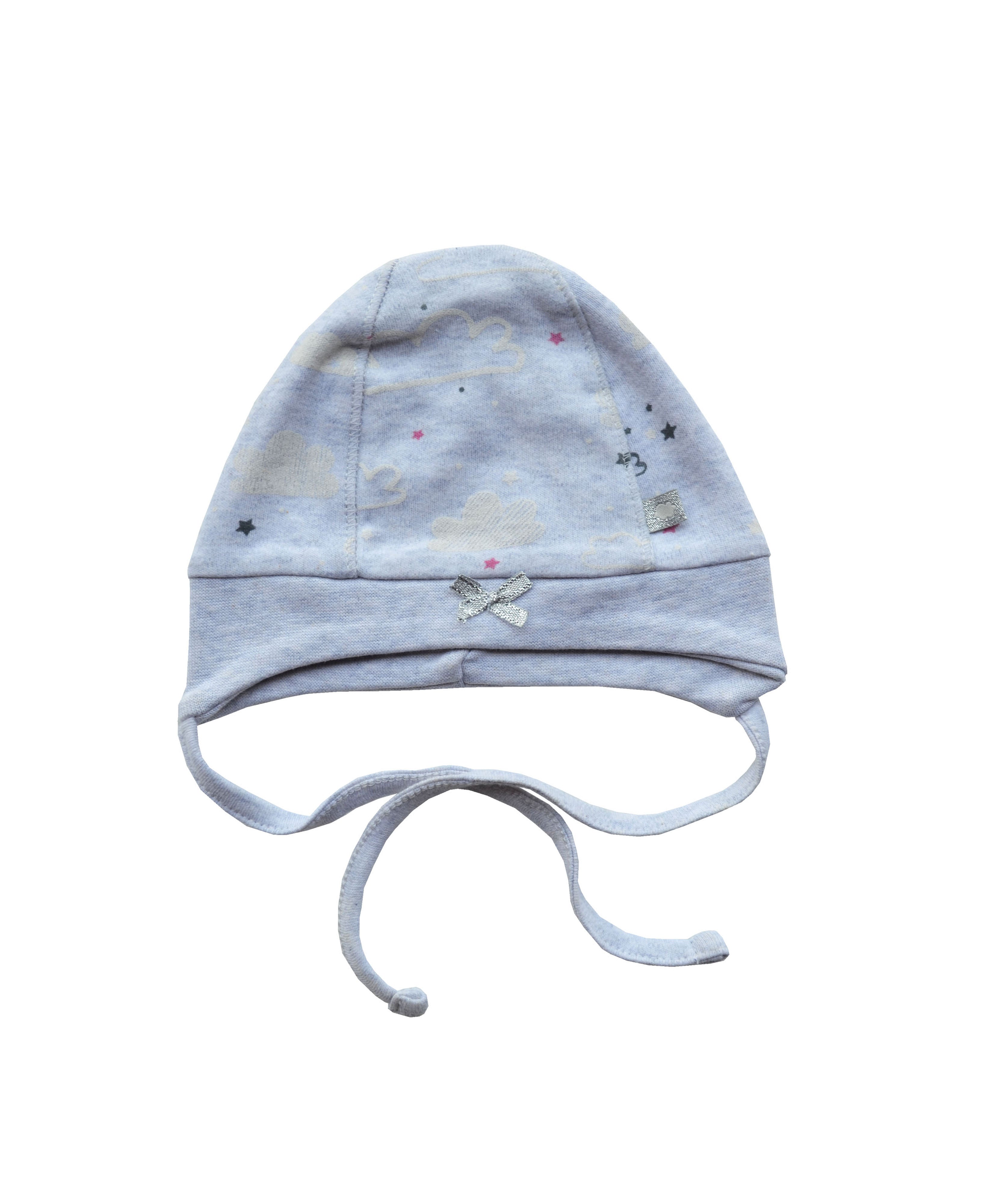 Grey Printed Cap with Strings