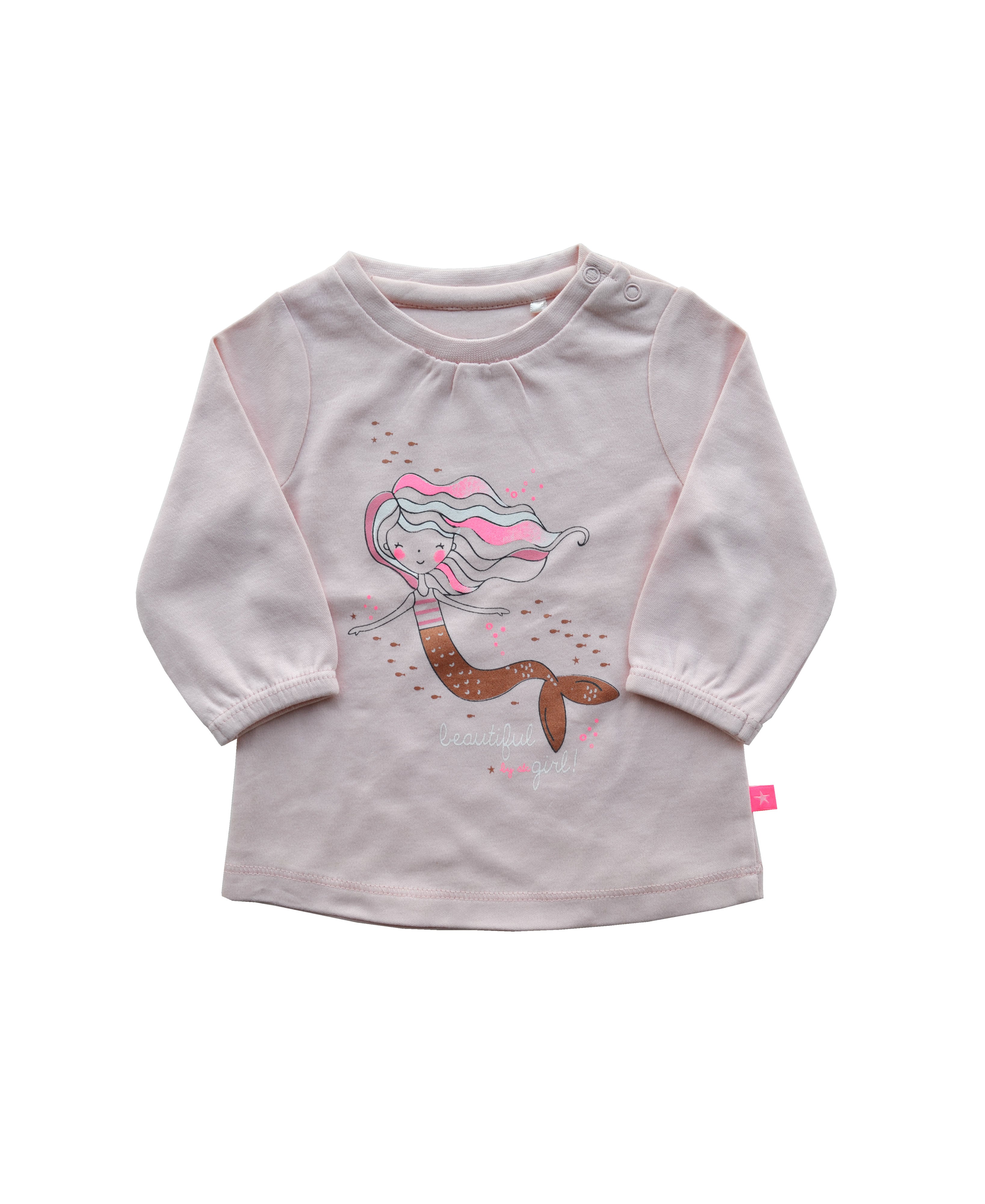 Lt.Pink Full Sleeves Top with Mermaid Print