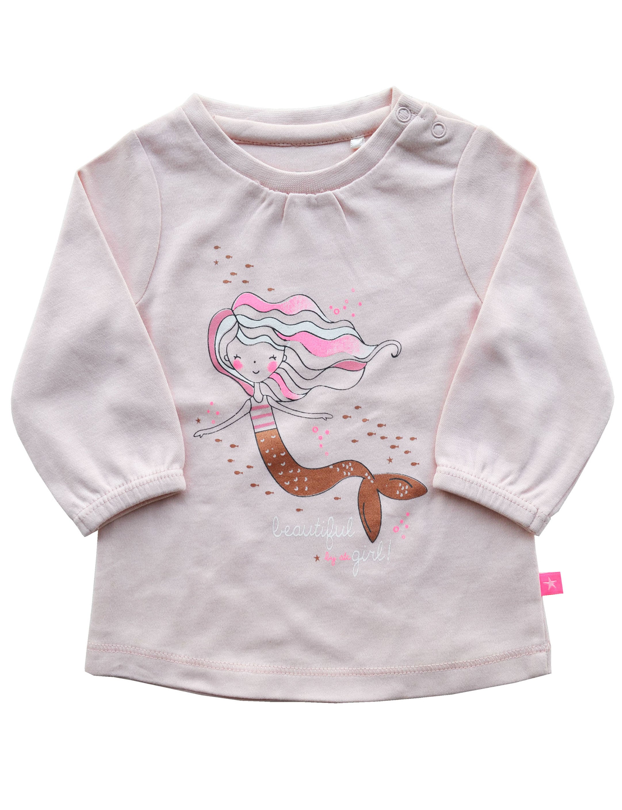 Lt.Pink Full Sleeves Top with Mermaid Print