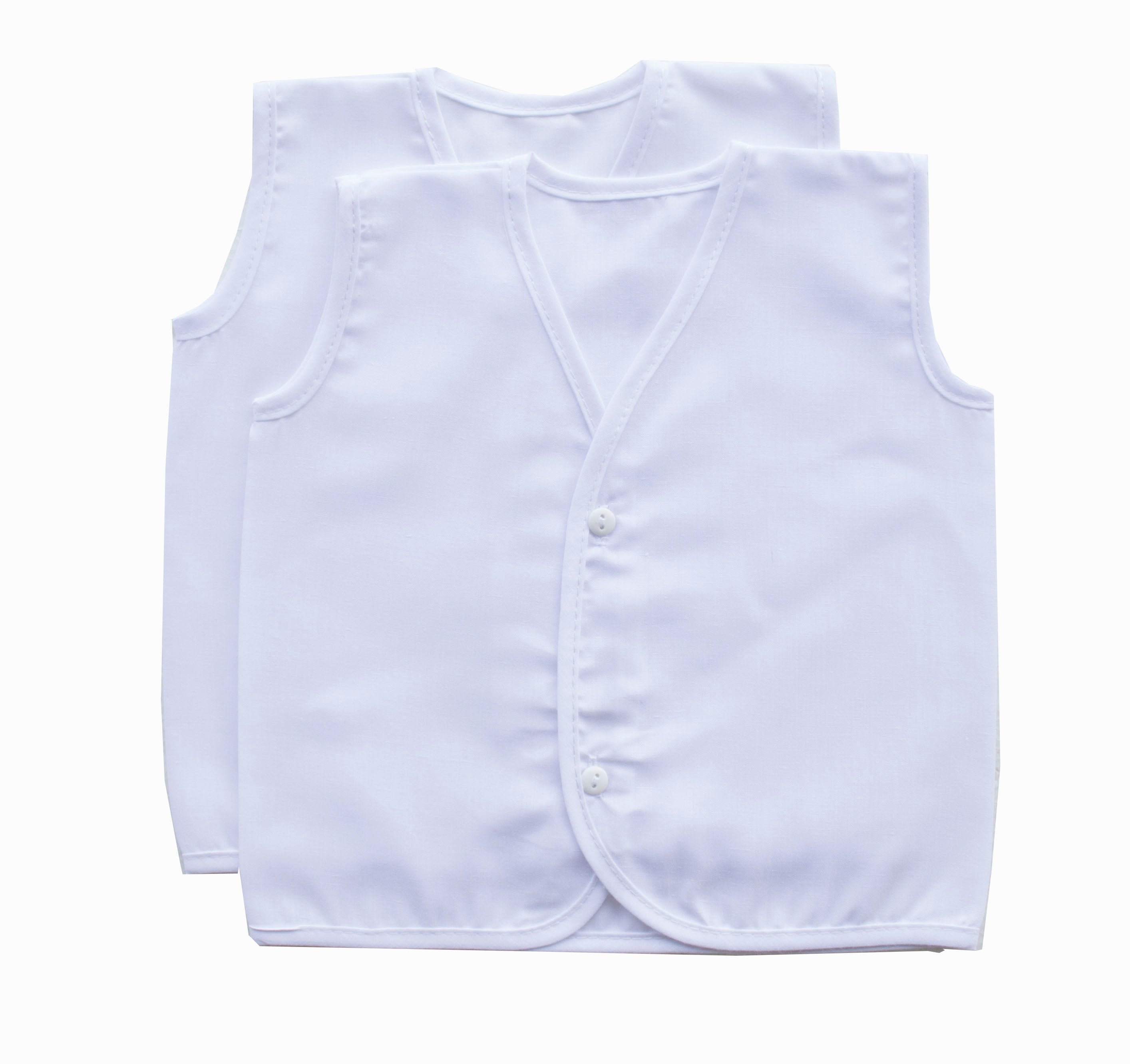 White Sleeveless Jhabla Set