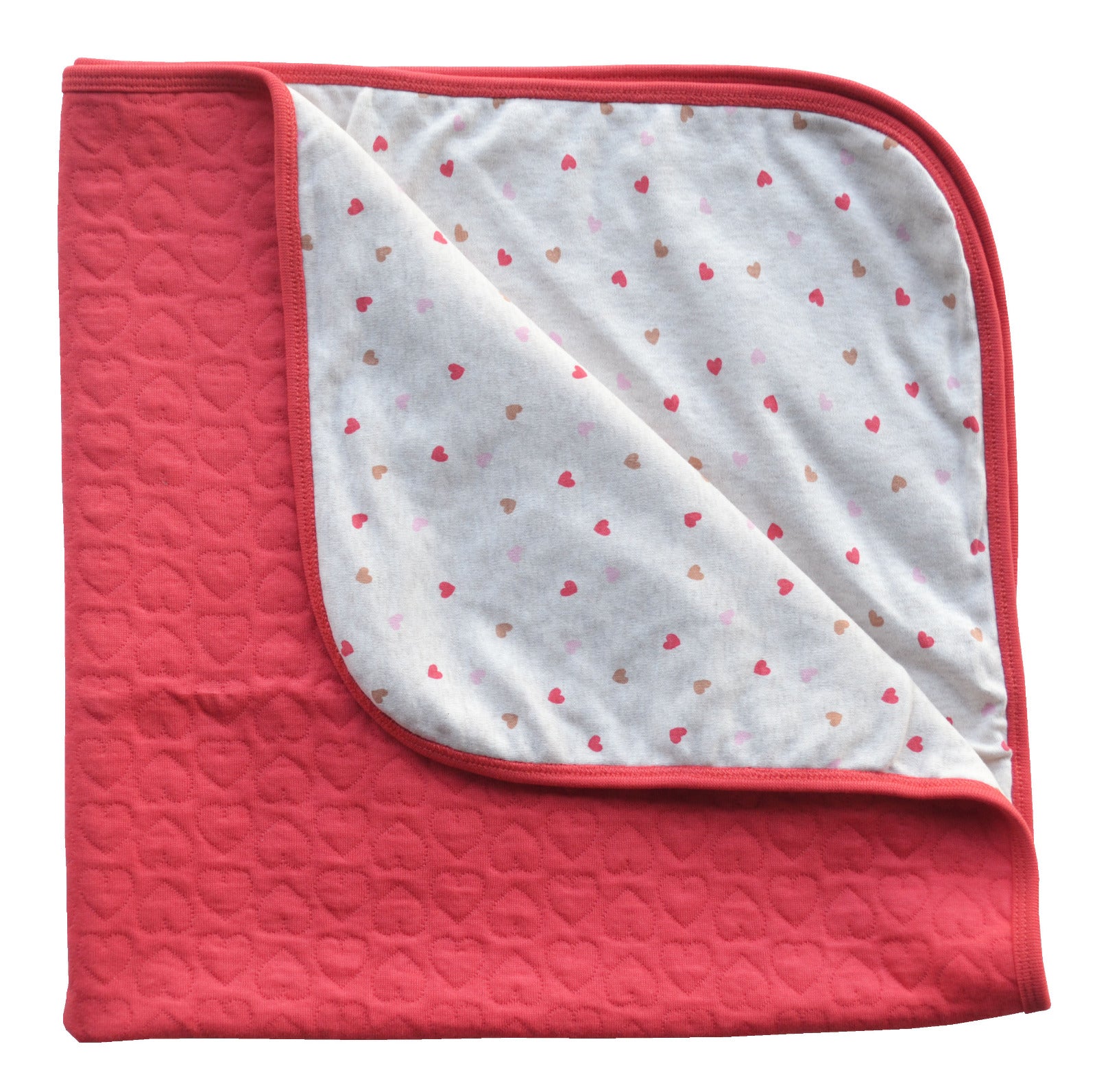 Heart Print Reversible Blanket