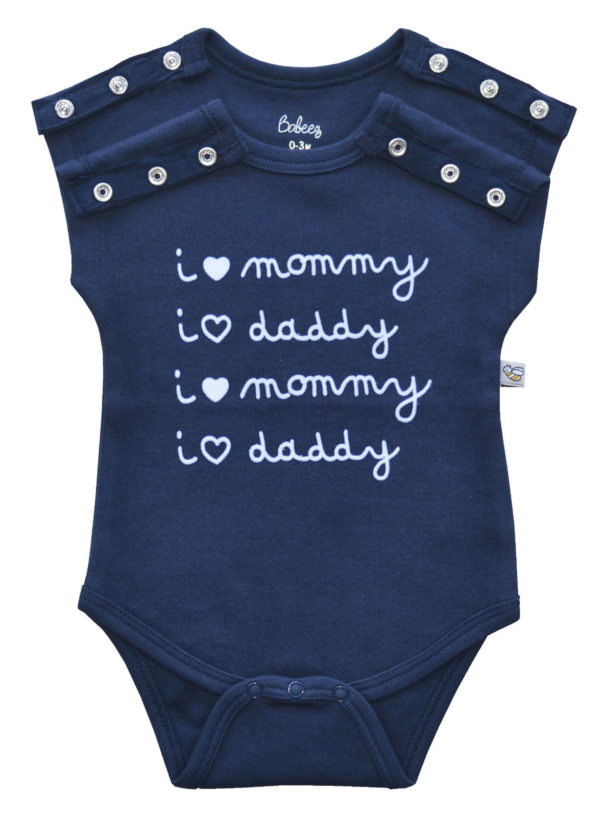 Mommy and Daddy Navy Sleeveless Romper