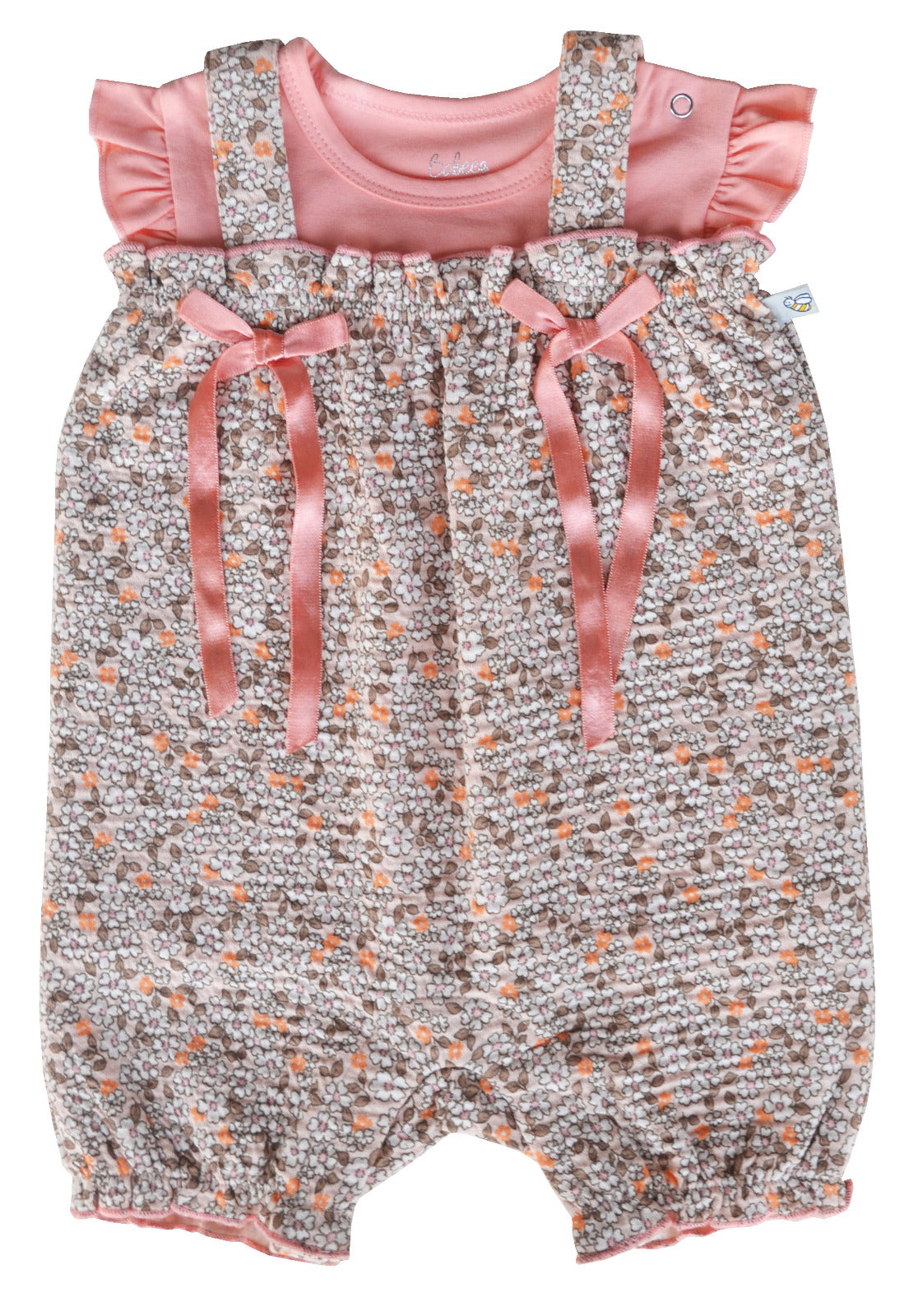 Peach Short Romper Set