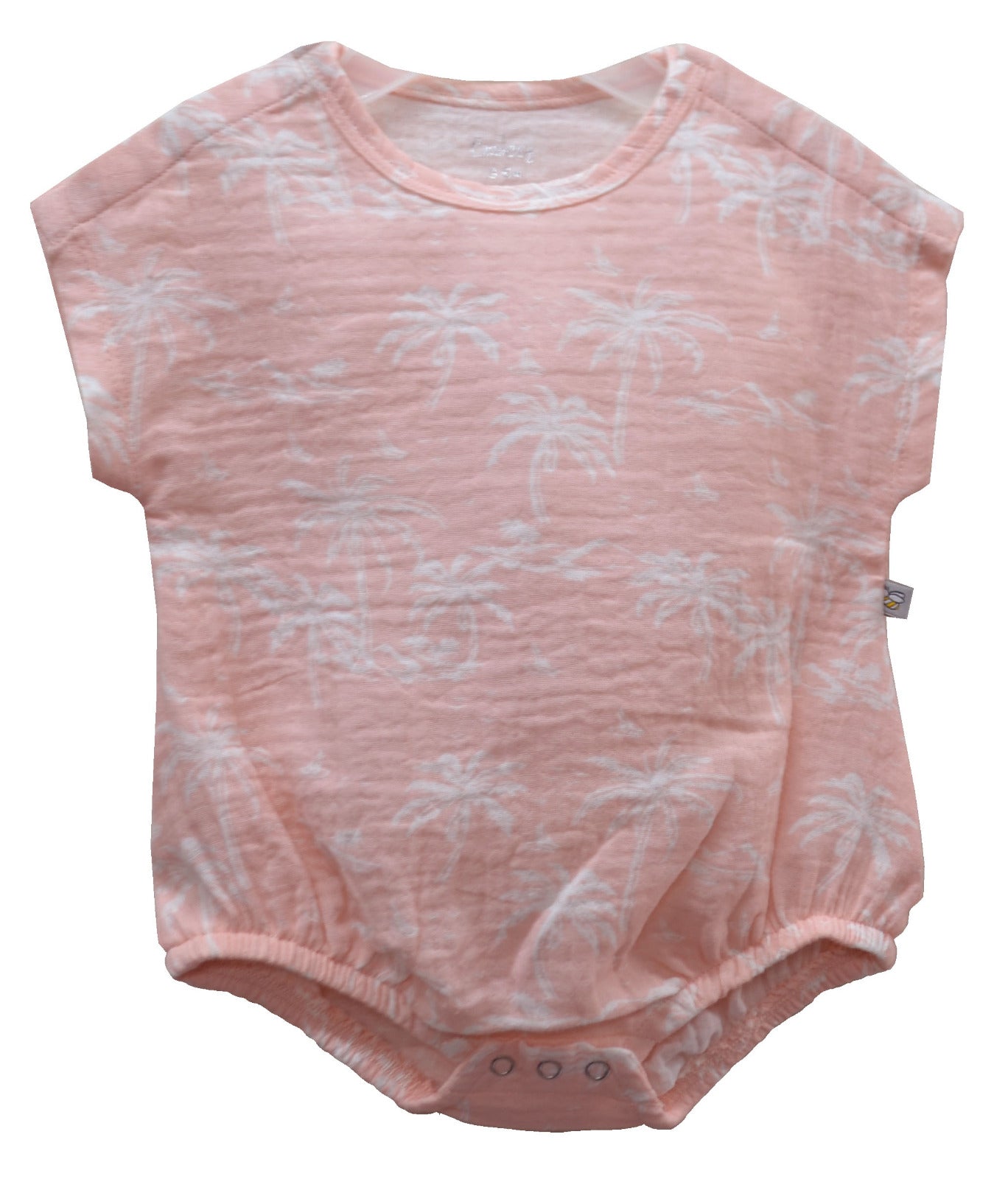 Pink Printed Muslin Romper