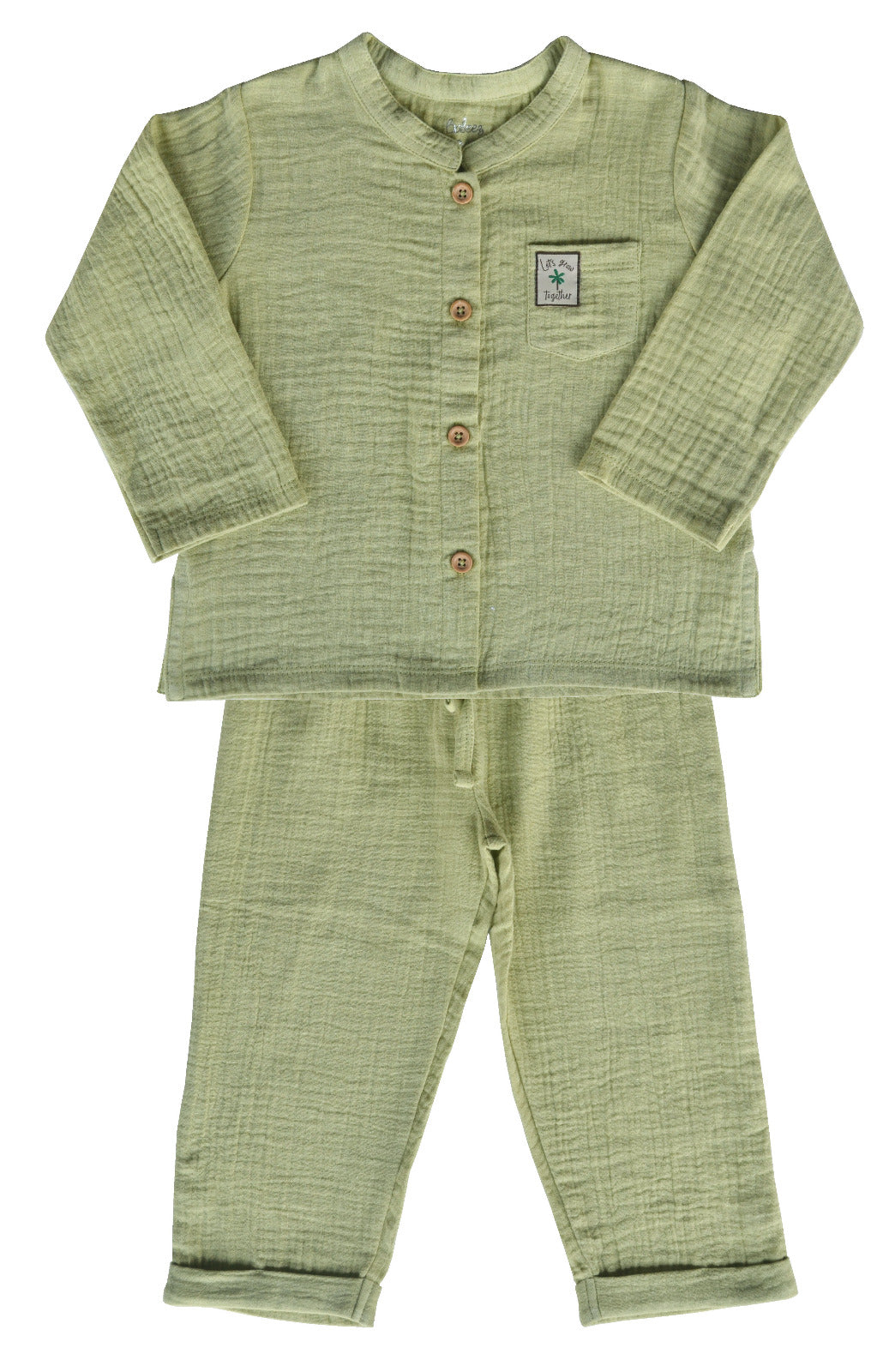 Green Muslin Top Pant set