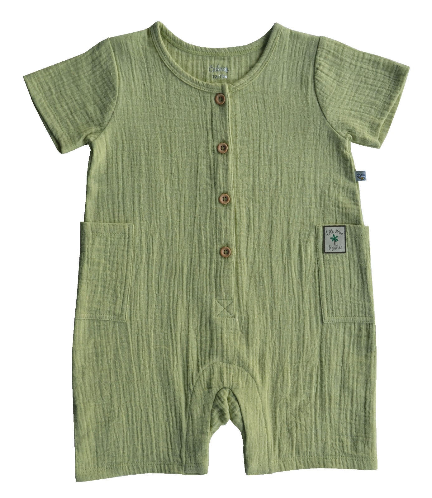 Green Muslin Short Romper
