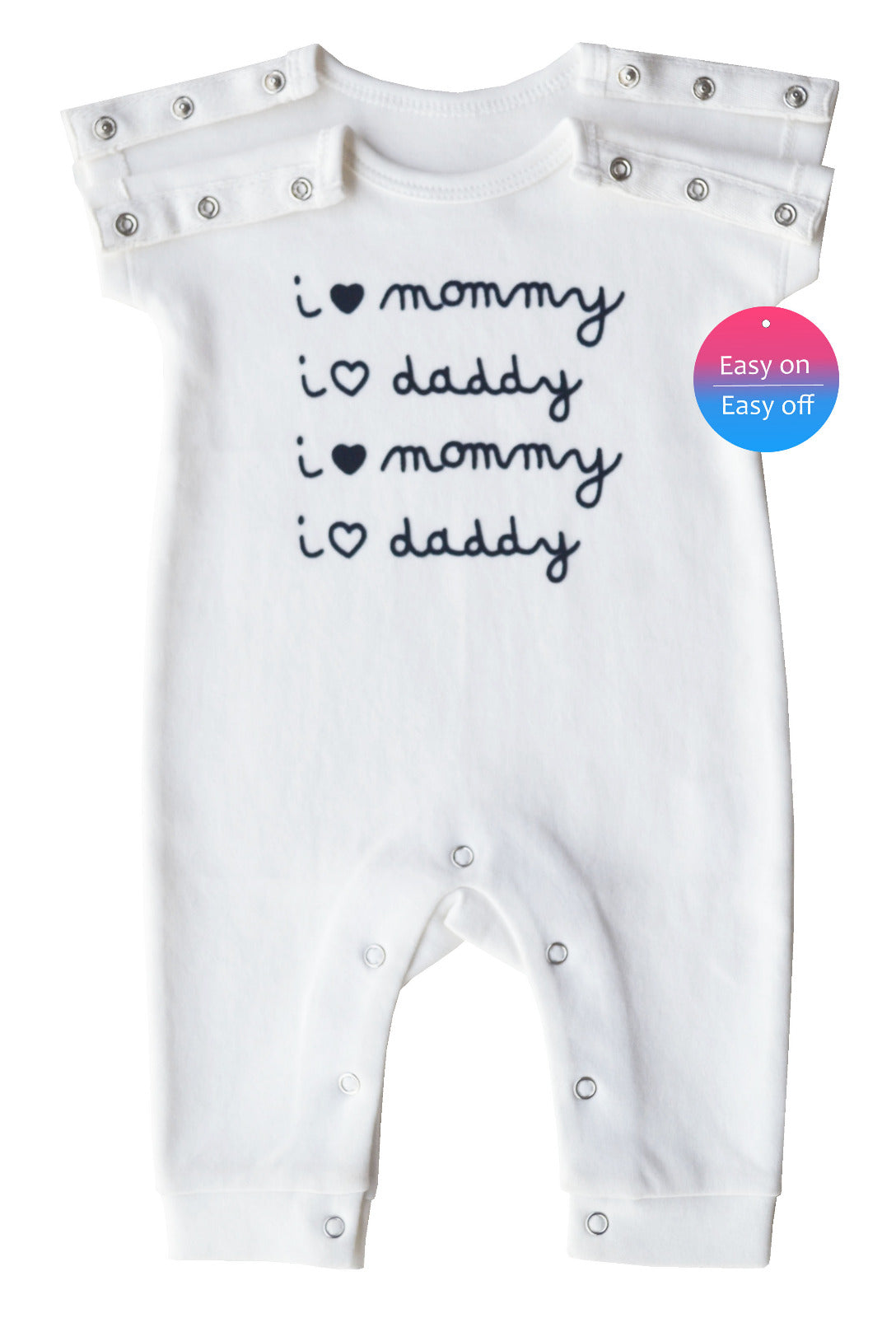 Mommy and Daddy White Sleeveless Romper