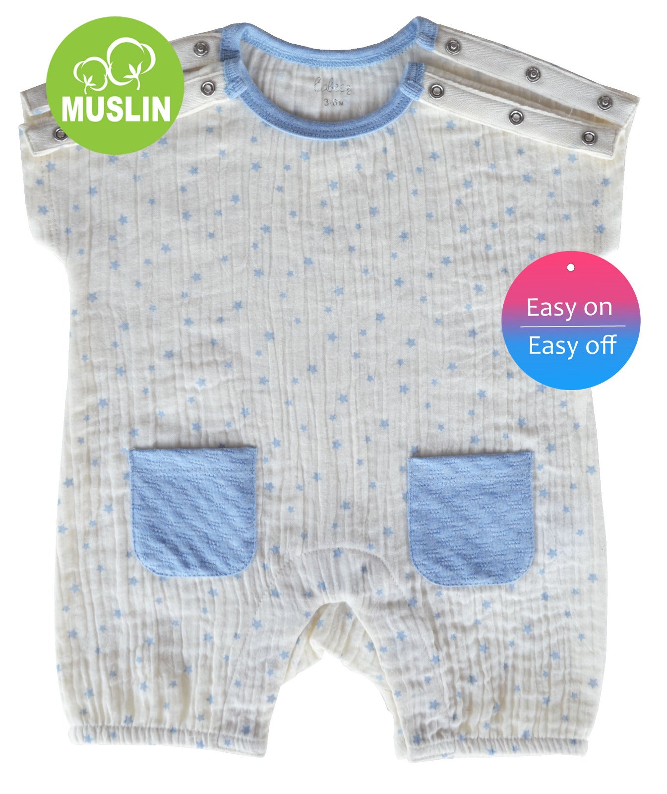 Star Printed Muslin Romper