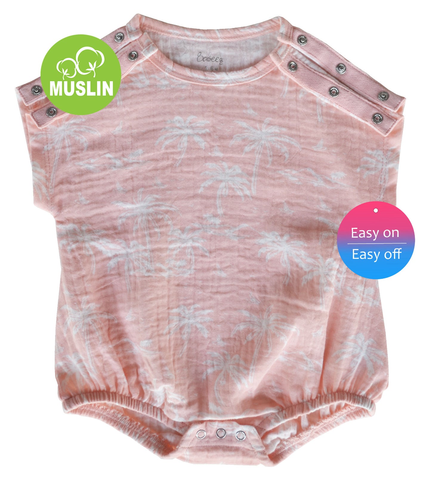 Pink Printed Muslin Romper