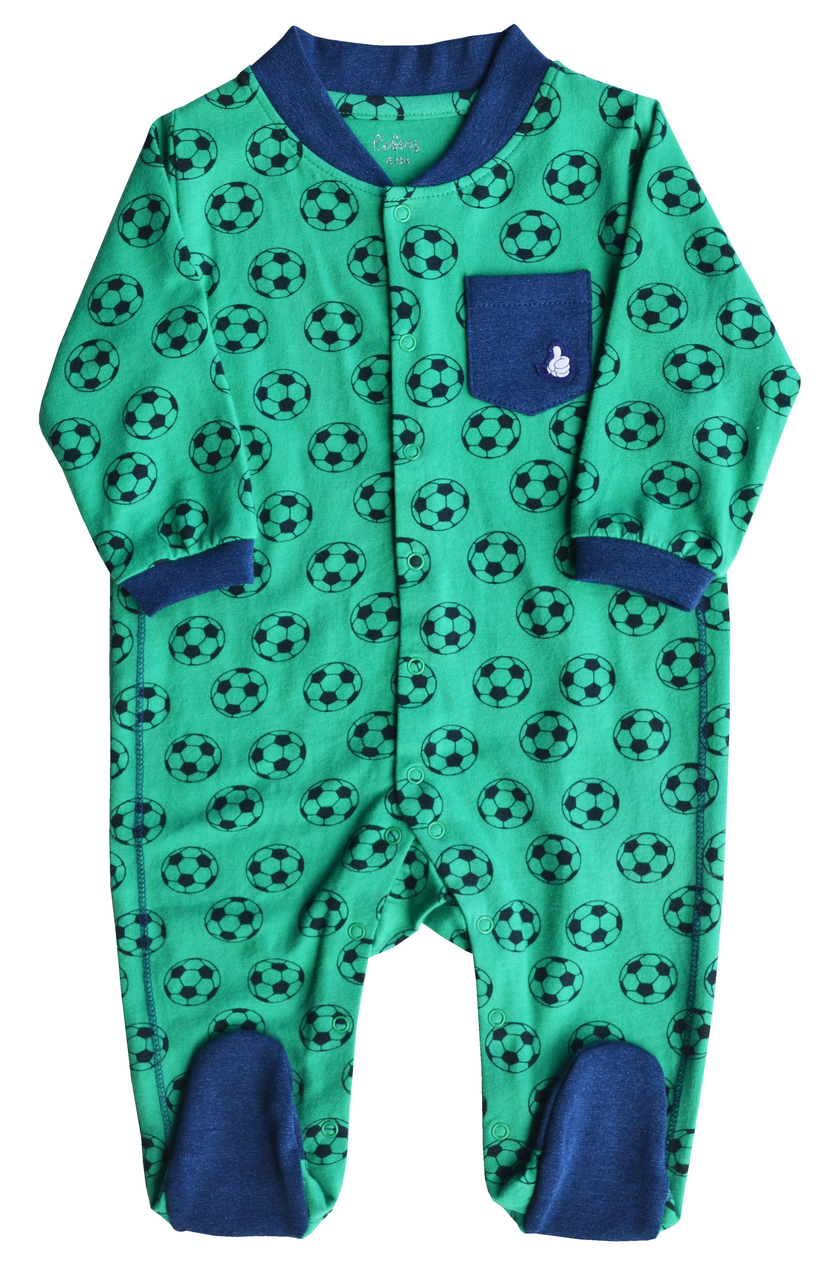 Football Print Green Full Sleeper