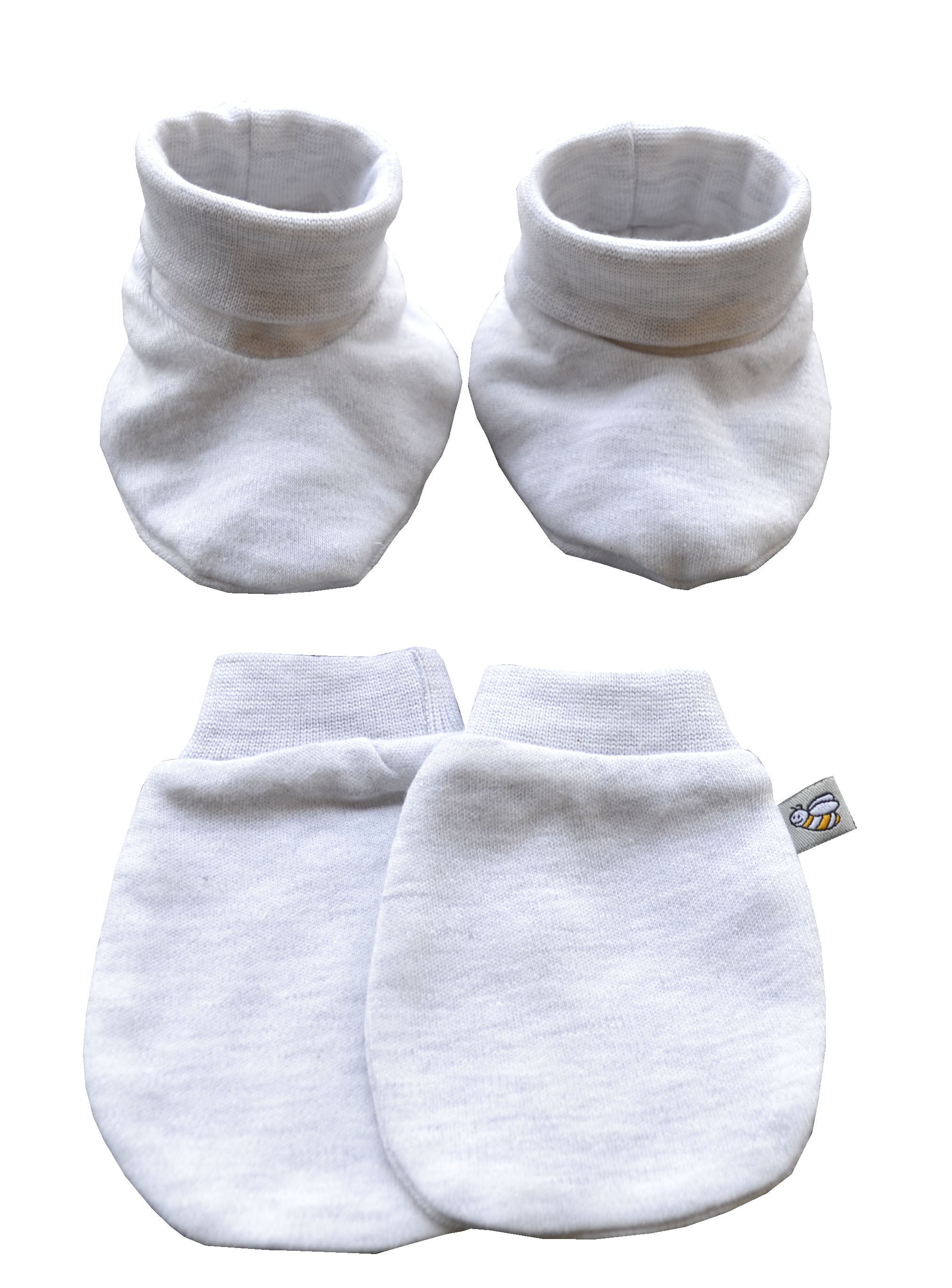 Grey Booties and Mittens Set