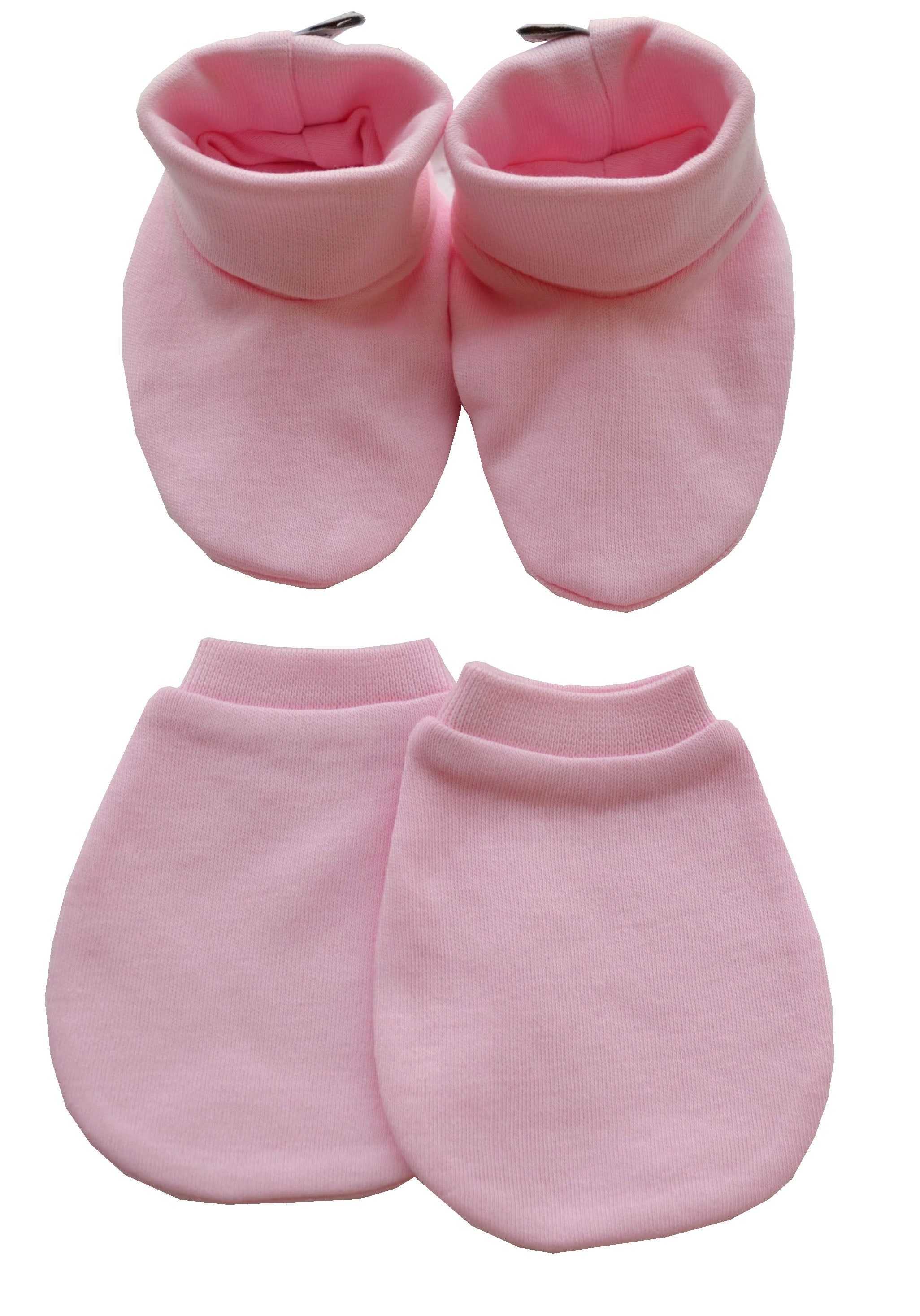 Pink Booties and Mittens Set