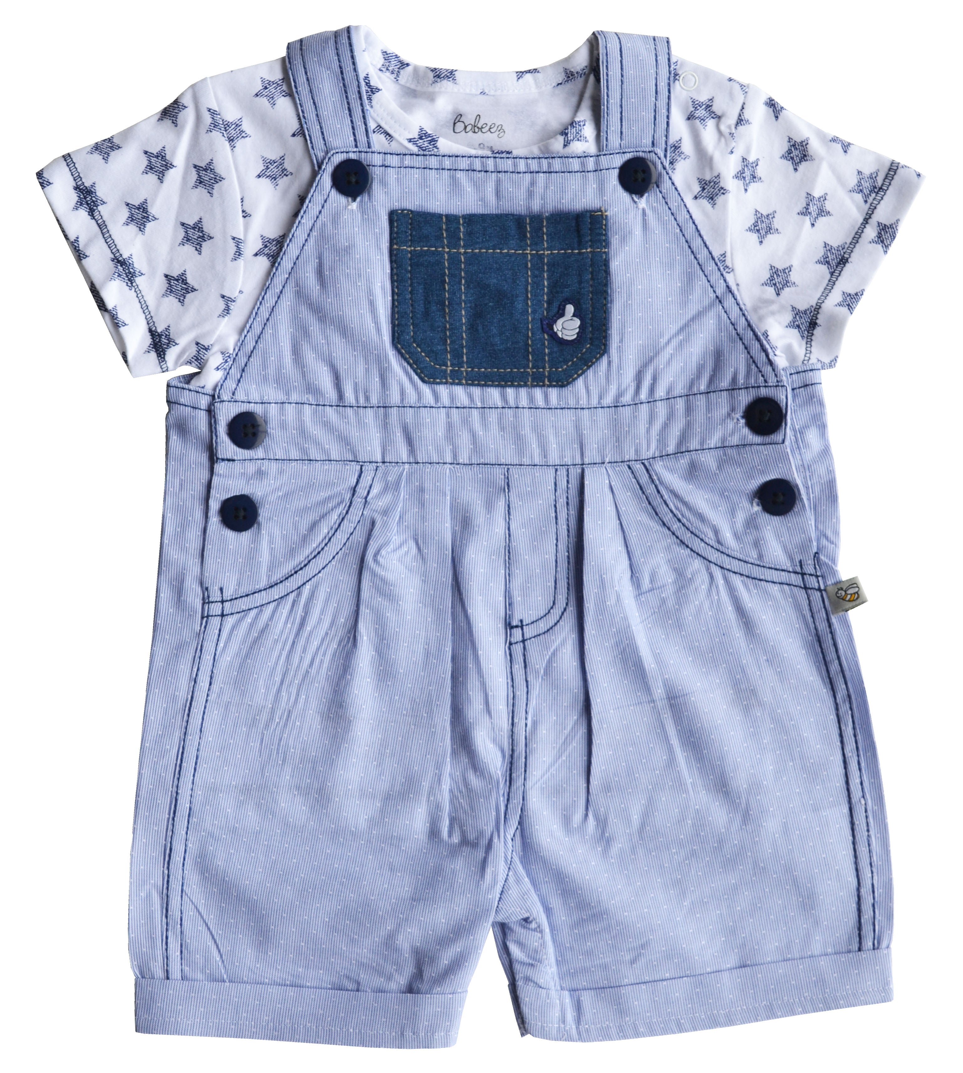 Star Print Short Romper Set