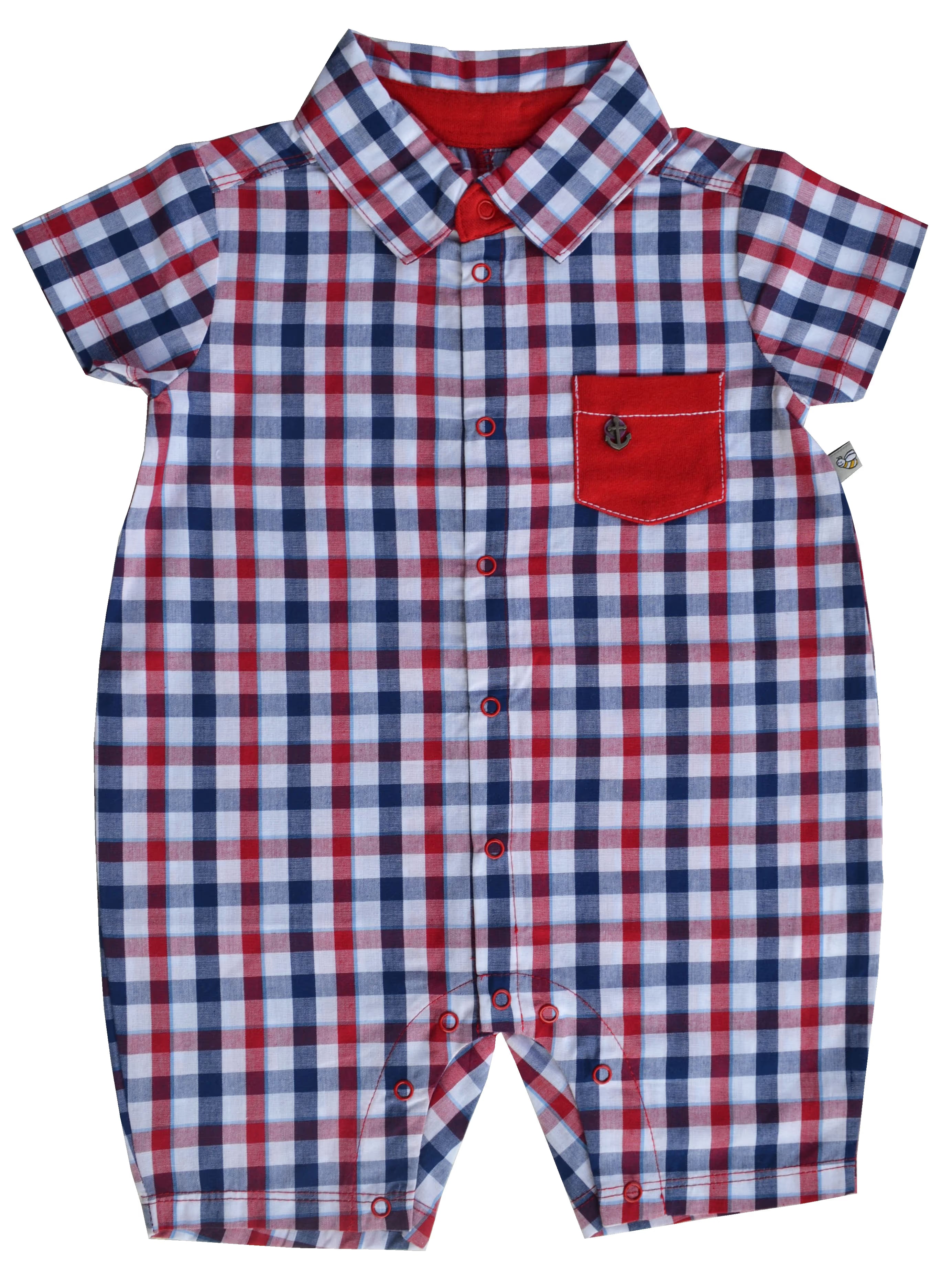 Red Checks Short Romper
